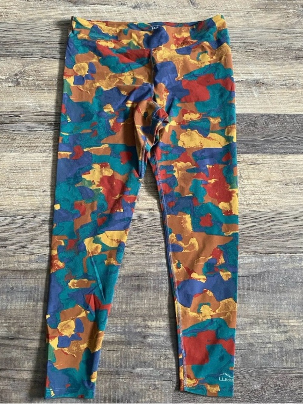 LL Bean Boundless Performance Pocket Tights Multicolor Womens Large
